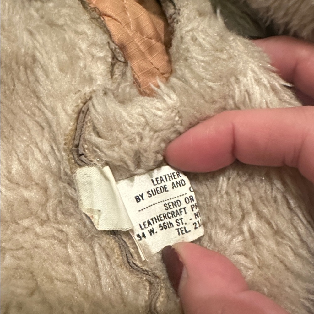 Women's Vintage Tan Shearling leather/suede Coat - Picture 6 of 7